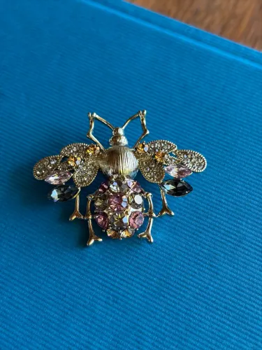Broche besouro cristal Bohemia feito na República Tcheca cristal boemia