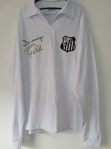 Camisa Santos Bi Campeão Mundial #10 Pele Autografada Certificada