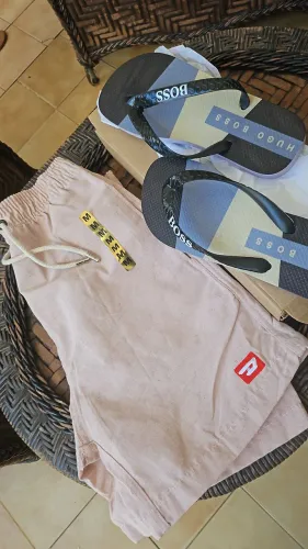 Kit Bermuda e Chinelo masculino 