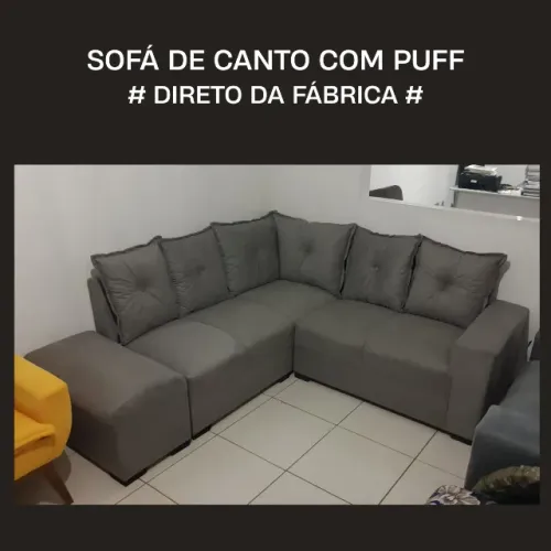 Oferta Sofá de Canto com Puff Novo a Pronta Entrega