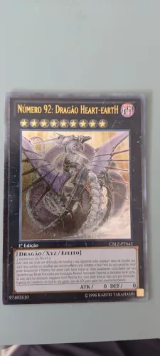 Carta Yugioh Número 92: Dragão Heart-Earth NM