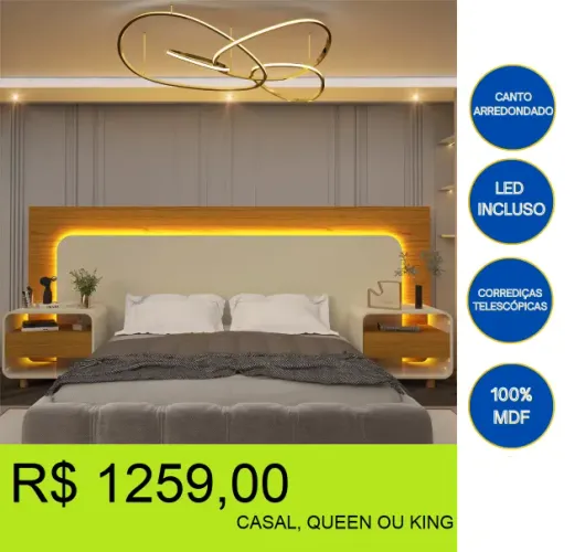Cabeceira com led, modernidade ao seu recinto 