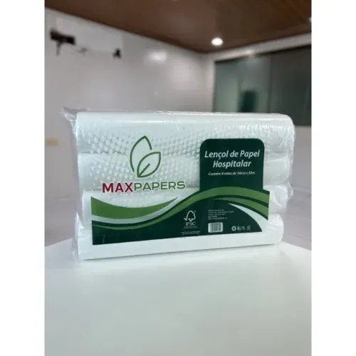 LENÇOL HOSPITALAR 50X50M 100% celulose