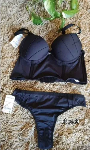 Conjunto de Lingerie Preto - Tamanho P