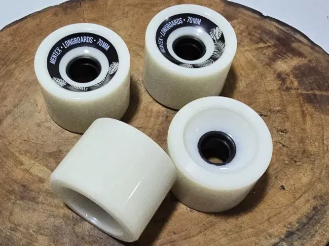 RODAS MENTEX - Jogo (quatro) Rodas Longboards 70mm 85A  - Mentex - White Nature