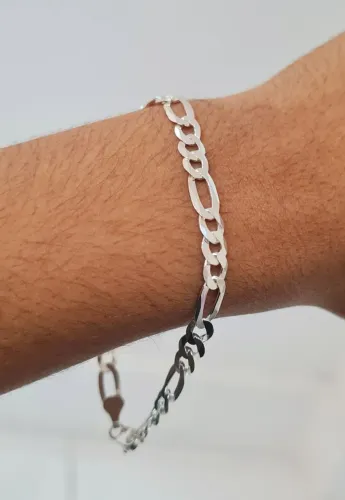 DESCONTÃO Pulseira Grumet 3x1 Prata 925