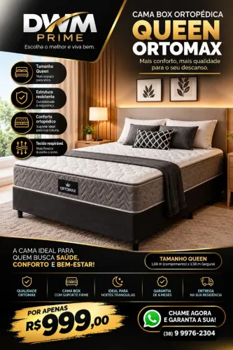 Cama box ortopédica Queen Ortomax