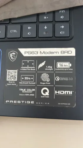 Notebook MSI PS63 Modern 8RD