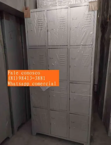 Armário roupeiro de aço para funcionários guarda volumes c/12 portas em até 5x sem juros 