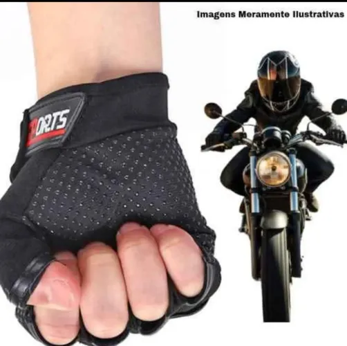 Luvas Meio Dedo Anti-Impacto Para Motociclistas e Ciclistas