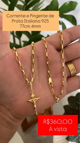 Corrente de Prata Banhada a Ouro