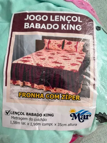 Lençol Babado King Mar