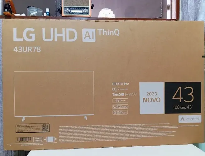Smart TV LG 43 HDR10 Pro Ultra HD 4K Ai ThinQ webOS monitor UHD Televisão LACRADA na CAiXA