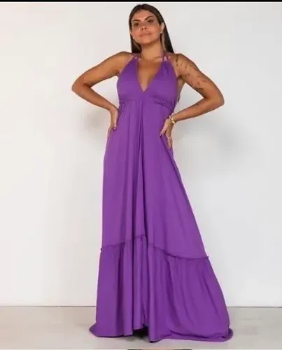 Vestido longo lilás