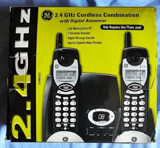 Telefone Sem Fio GE 2.4GHz Com Secretária Eletrônica - 2 Ramais