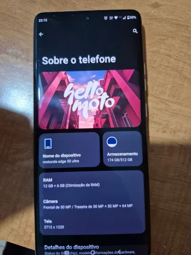 Smartphone Motorola Edge 50 Ultra 5G - 512GB 12GB RAM