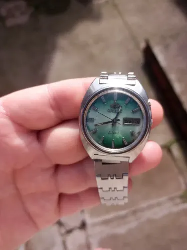Relógio Orient TV Verde Automático Vintage