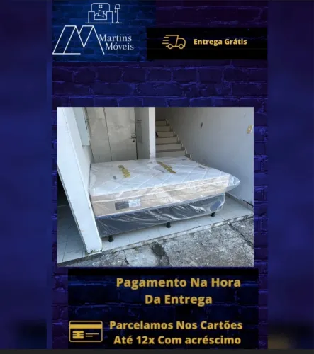 GRANDE PROMOÇÃO BASE CAMA CASAL MAIS COLCHÃO MOLAS ENSACADA ENTREGA GRATIS