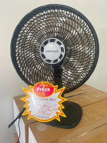 VENTILADOR OSC MESA TURBO 10P 40CM PRETO/CINZA 220V VENTISOL