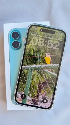 iPhone 16 128 GB com Nota Fiscal e Caixa (inclui película, 2 capinhas magnéticas e cabo)