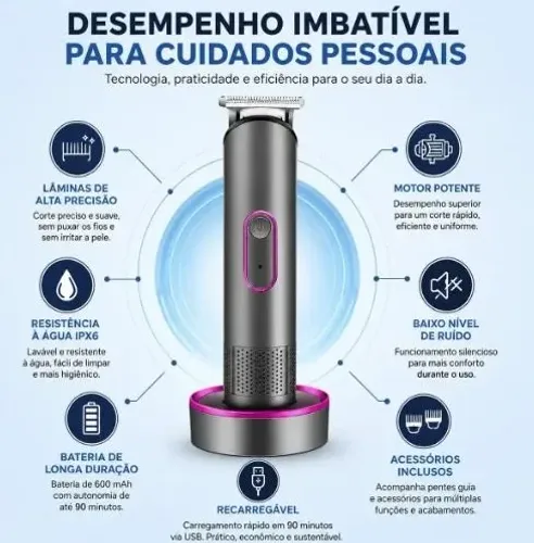 Máquina de cortar cabelo resistente a água