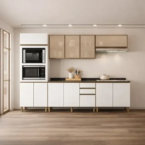 Cozinha de parede completa em MDF