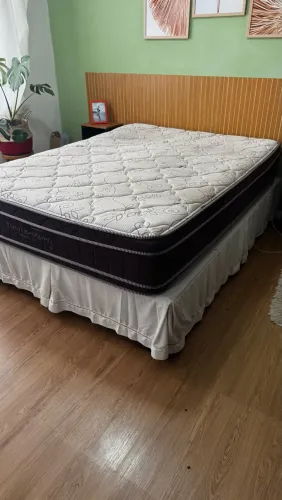 Cama Box Casal Kappesberg Inverno/Verão + Colchão Molas Ensacadas 32cm
