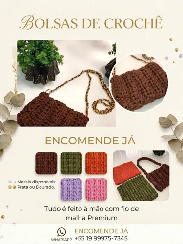 Bolsas de crochê artesanal