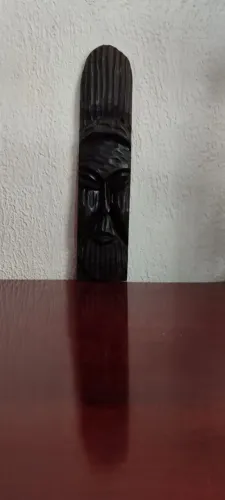 Máscara / Carranca Decorativa Em Madeira Maciça Entalhada - Arte Popular