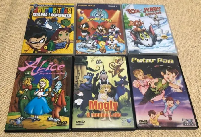 Lote 6 DVD Desenhos Animados Clássicos - Títulos na Descrição