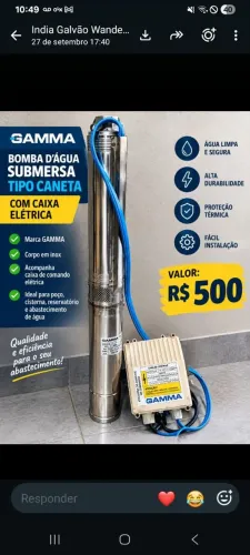 Vendo bomba de água caneta