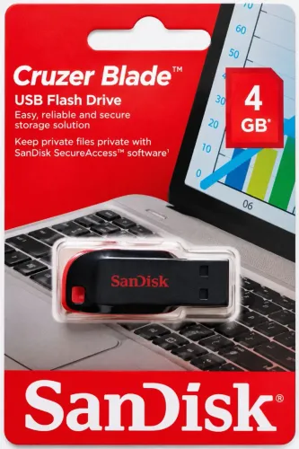 Pendrive SanDisk Cruzer Blade 4GB 2.0 preto e vermelho