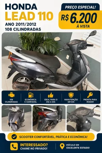 Honda Lead 110 <br>Ano 2011/2012<br>108 cilindradas