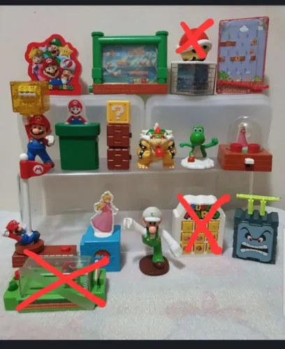 Colecionáveis Super Mario Bros Mc Donalds com 14 itens