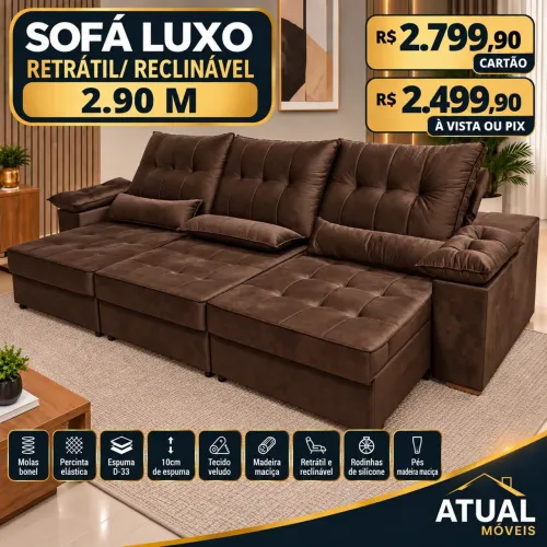 Sofás retrátil reclinável