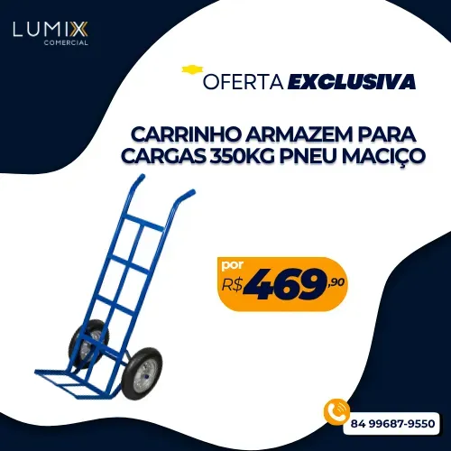 CARRINHO ARMAZEM PARA CARGAS 350KG PNEU MACIÇO