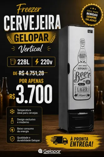 Freezer Vertical Gelopar 228L 220v