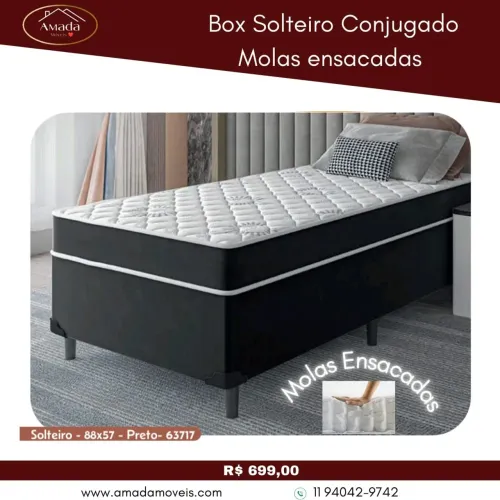 Box solteiro conjugado Molas Ensacadas - à pronta entrega