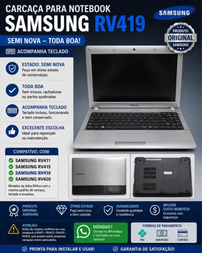 Carcaça notebook Samsung rv419 