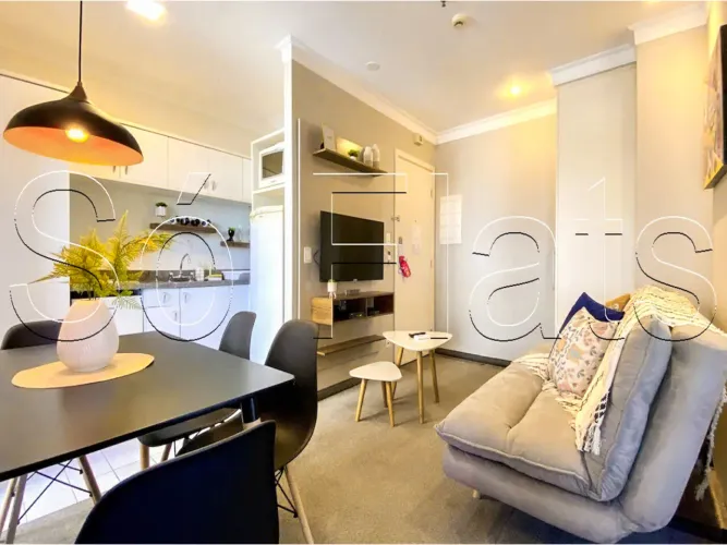 Flat mobiliado 44m² no Campo Belo, perto do Aeroporto de Congonhas