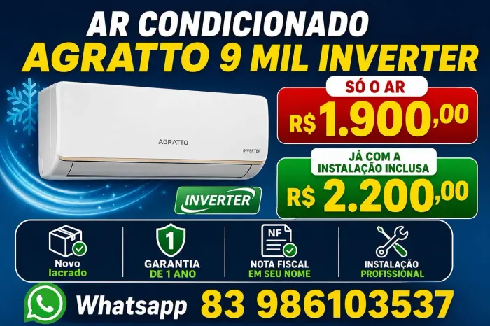 AR CONDICIONADO AGRATTO 9 MIL INVERTER