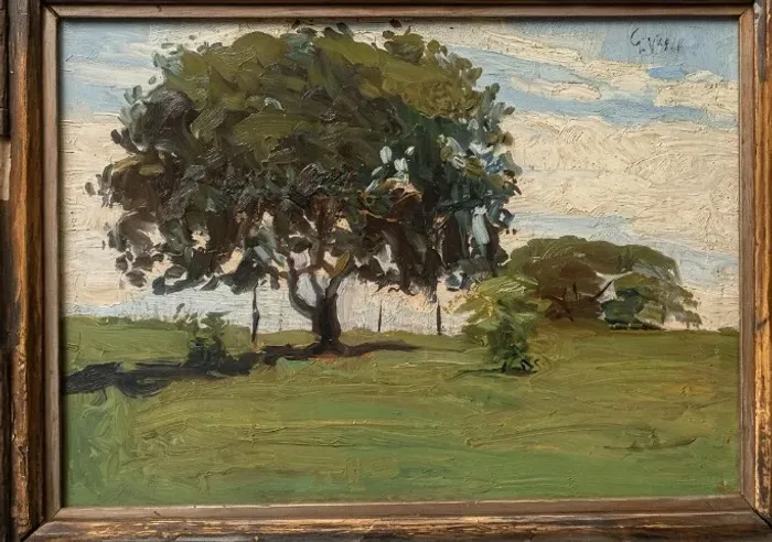Obra Rara de Guido Viaro 25x35 cm (Década de 50) - Óleo sobre Madeira
