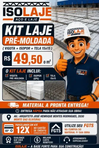 LAJE PRÉ MOLDADA