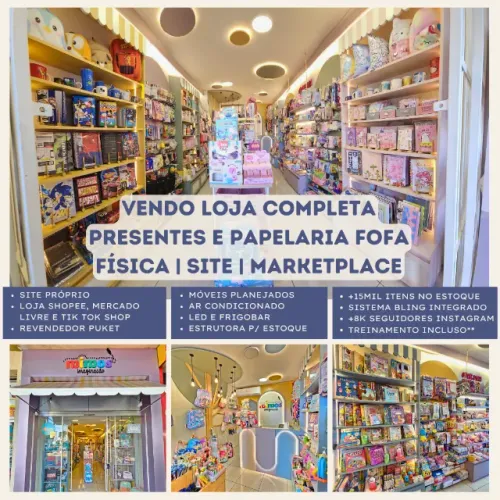 Loja Física Completa Presentes e Papelaria Fofa + Site + Marketplace