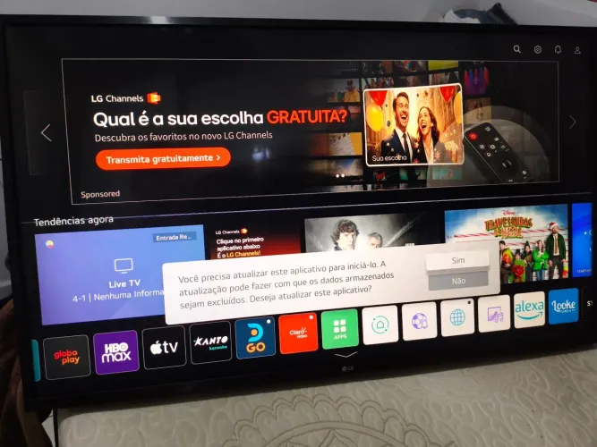 TV 50 polegadas LG com defeito na tela