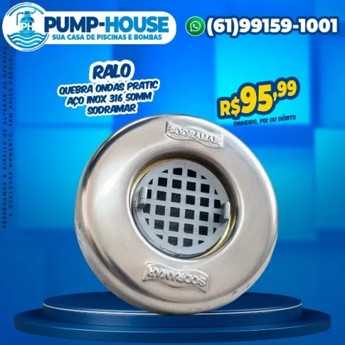 Ralo Quebra Ondas Pratic Aço Inox 316 50mm Para Piscinas Sodramar