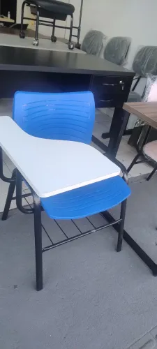 Carteira Escolar plástico azul