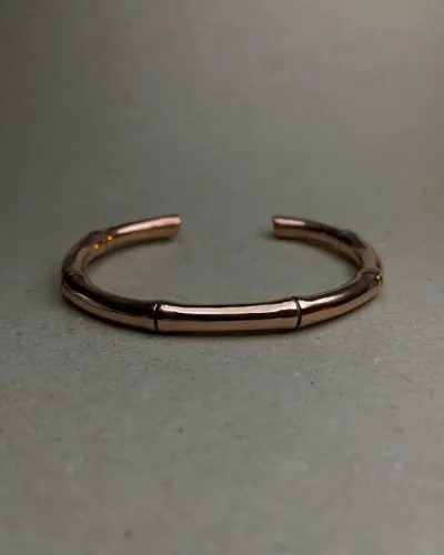 Pulseira de cobre maciço Bambu