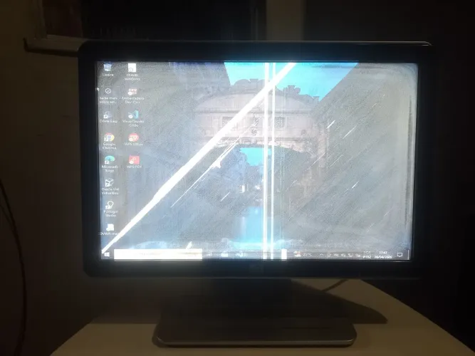 Monitor HP W1907 Conservado Com Defeito de tela