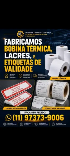 Bobina termica cupom fiscal lacres e etiquetas